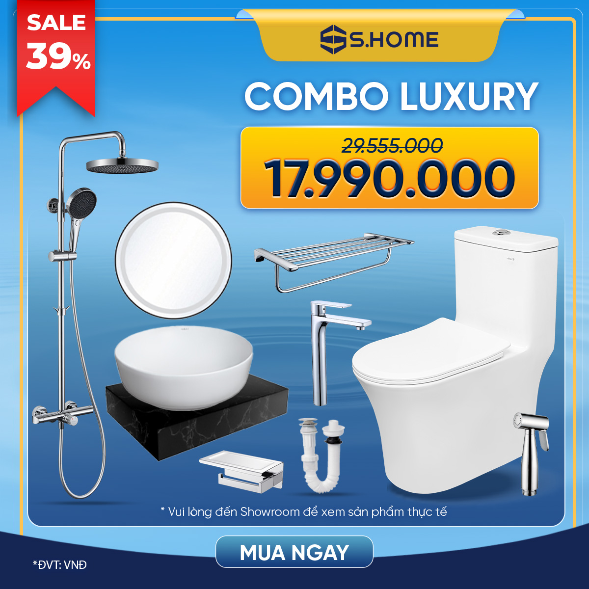 Combo Luxury thiết bị phòng tắm 17990K